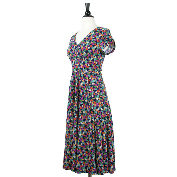 Frock Shop | Confetti Print V-Neck Midi Dress - Picture 2 of 4